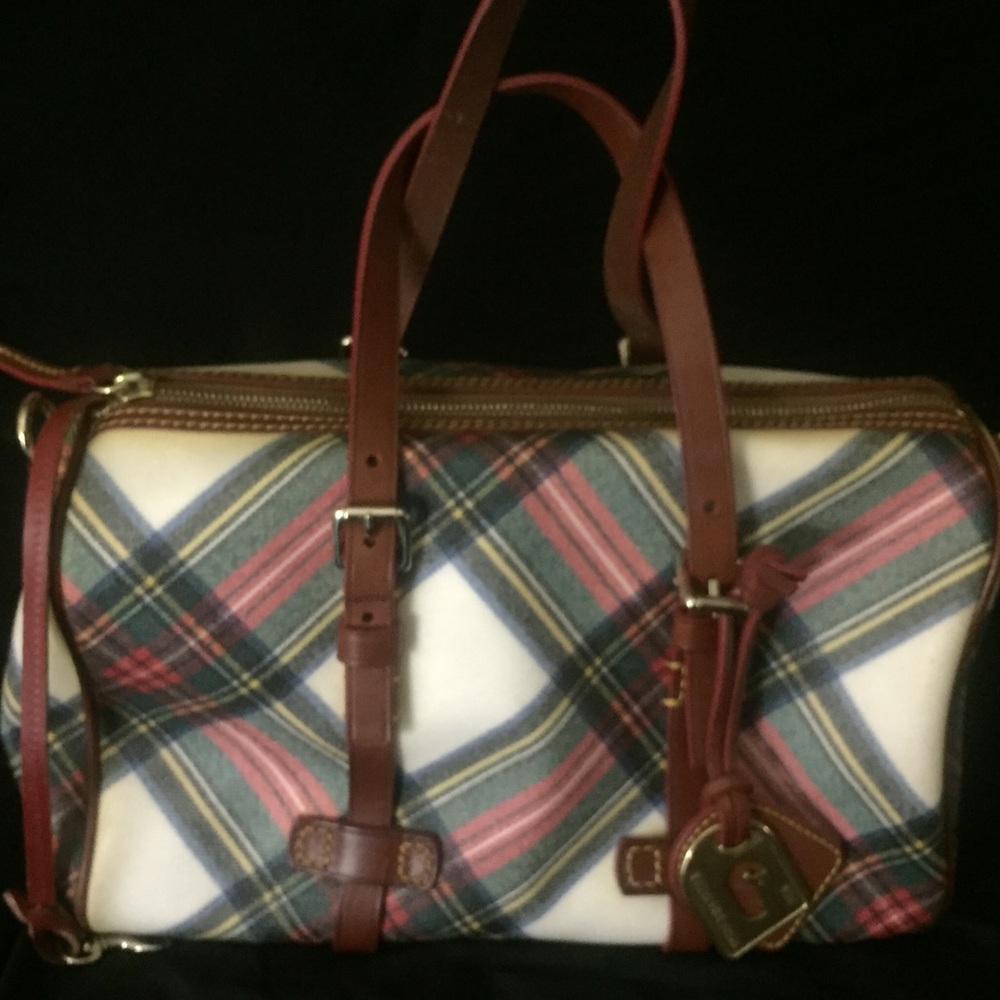 Dooney and Bourke Tartan plaid barrel bag